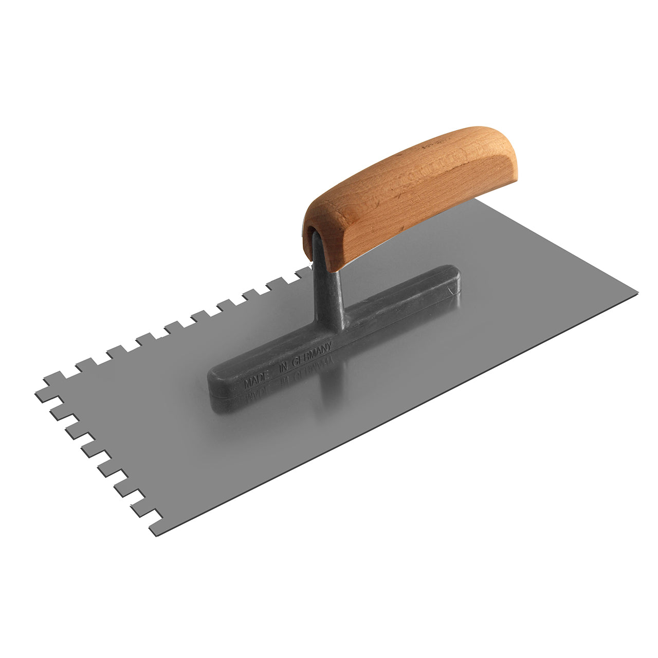 GLÄTTEKELLE GEZAHNT AUS STAHL, mit E6 Zahnung und Holzgriff - BERG TECTOOL GmbH