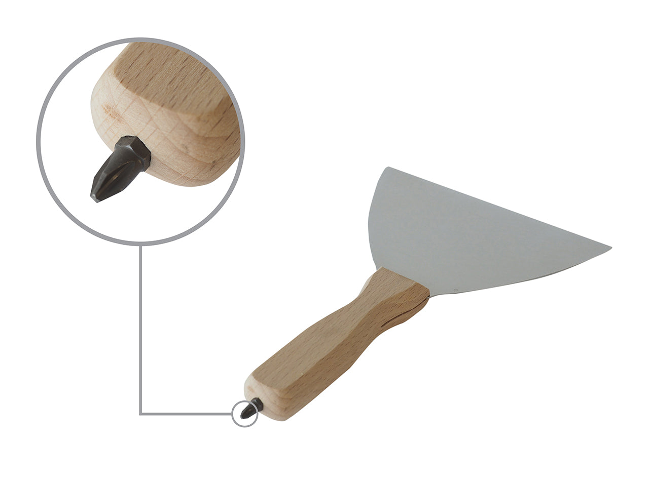 TROCKENBAUSPACHTEL ROSTFREI MIT BIT PH 2 und Holzgriff, 120mm - BERG TECTOOL GmbH