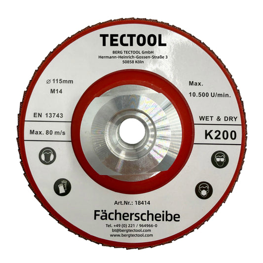 Diamant Fächerscheibe Hybrid, K200, M14, Ø 115mm